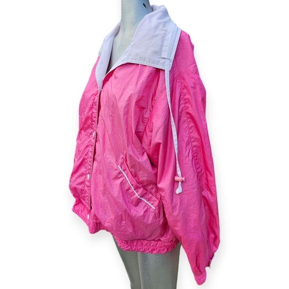 Vintage 80s Pink Nylon Windbreaker Jacket - Picture 9 of 12